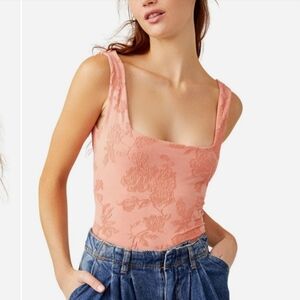 NWT Free People Intimately Send Love Jaquard Bodysuit size XS/S